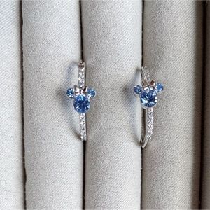 Disney Minnie Mouse Crystal December Birthstone Hoop Earrings